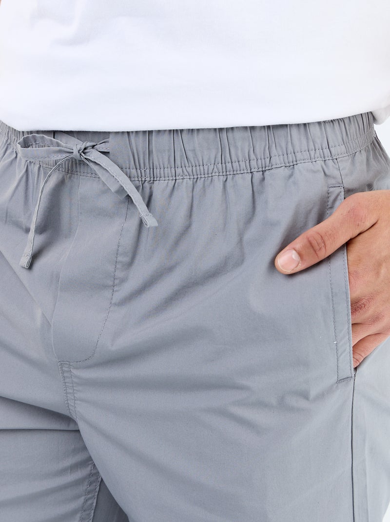 Pantalon de ville en popeline Gris - Kiabi