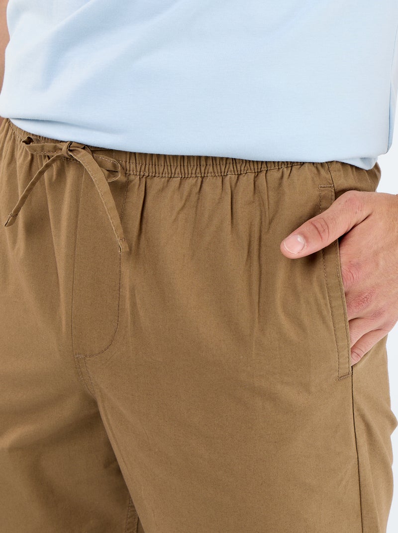 Pantalon de ville en popeline Marron - Kiabi