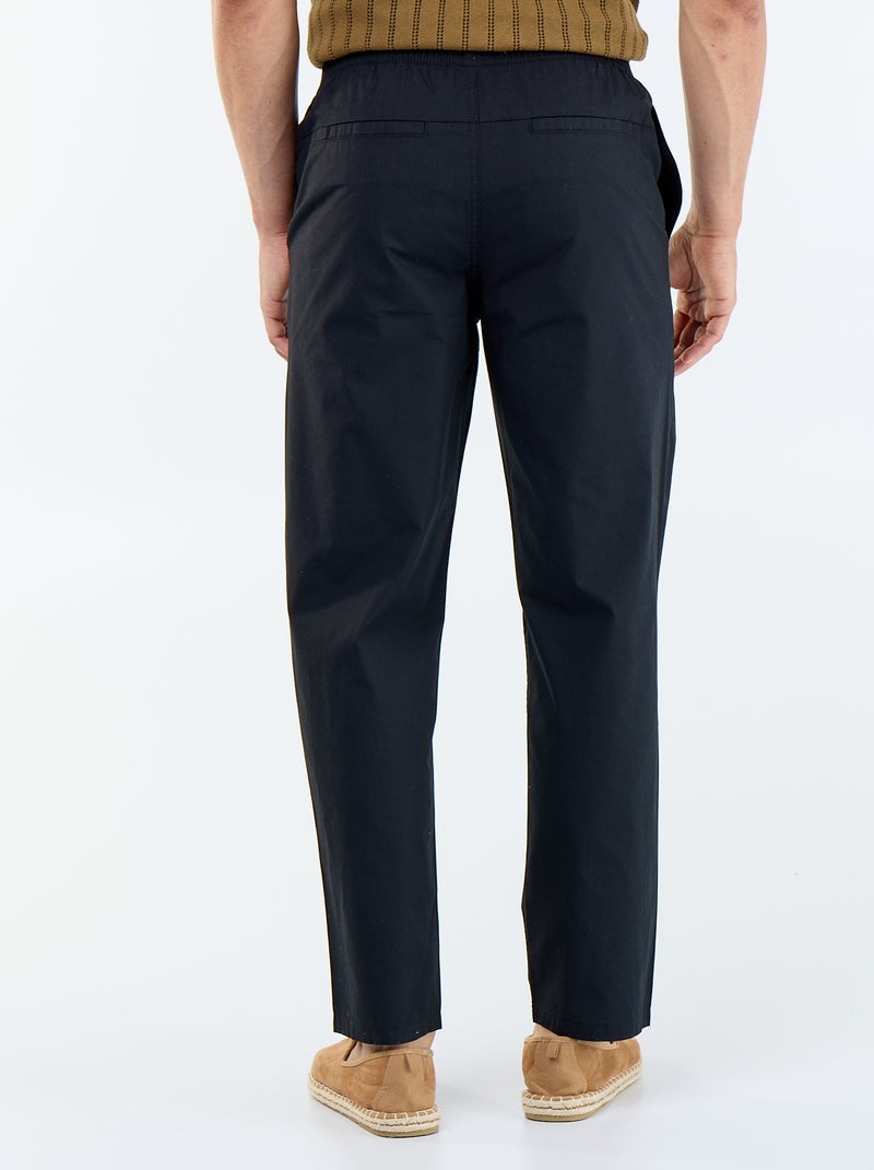 Pantalon de ville en popeline Noir - Kiabi