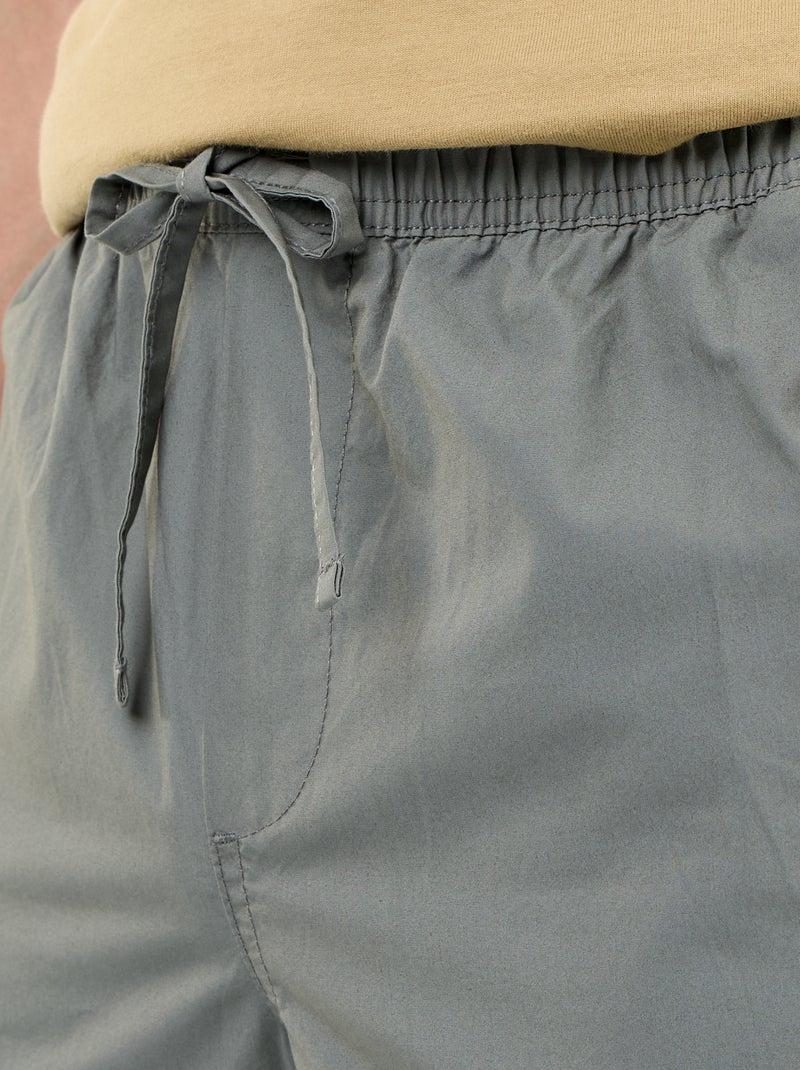 Pantalon de ville en popeline Vert - Kiabi