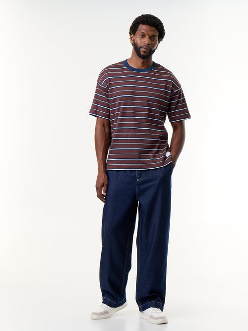 Pantalon denim à la taille élastiquée - Kiabi