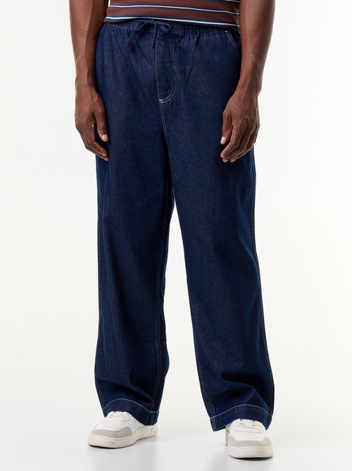 Pantalon denim à la taille élastiquée - Kiabi