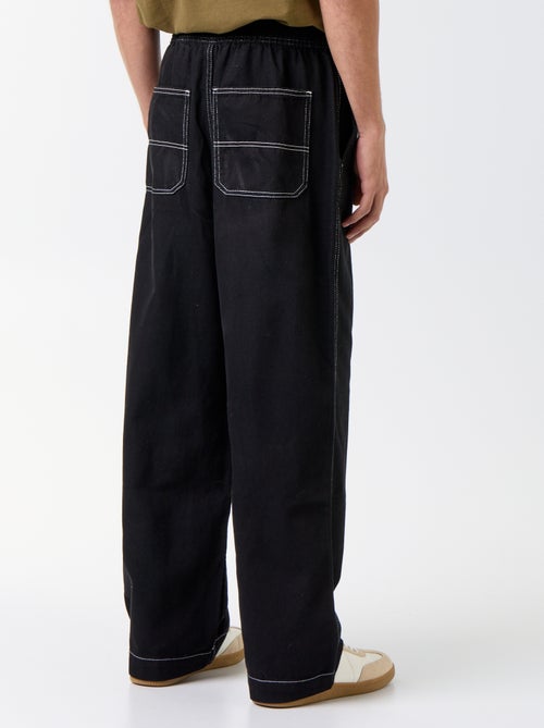 Pantalon denim à la taille élastiquée - Kiabi