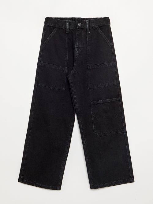Pantalon denim baggy - Kiabi