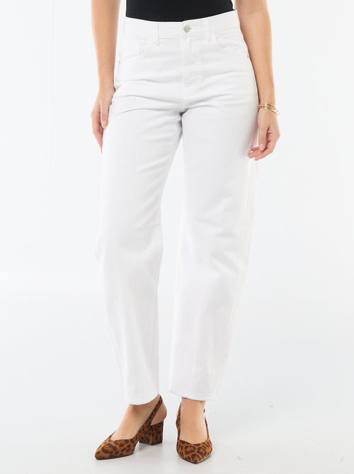Pantalon denim barrel en coton - Kiabi