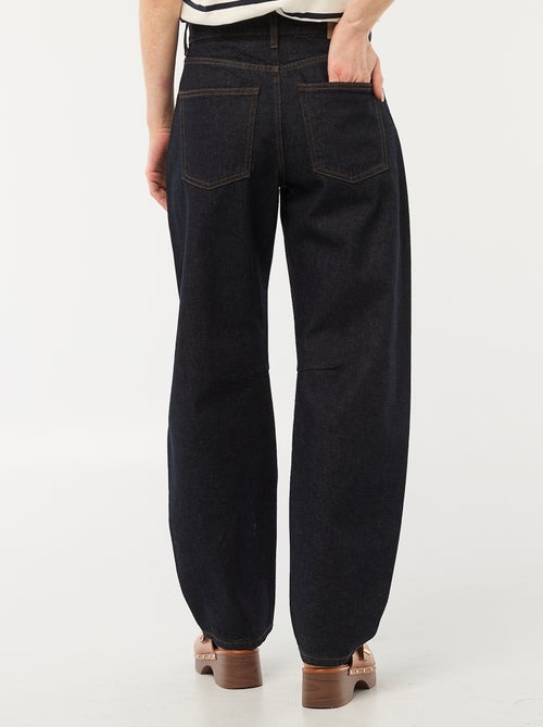 Pantalon denim barrel en coton - Kiabi
