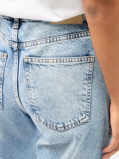 Pantalon denim barrel en coton - Kiabi