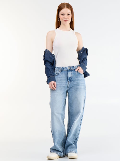 Pantalon denim coupe baggy - Kiabi