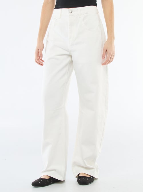 Pantalon denim coupe ballon - Kiabi