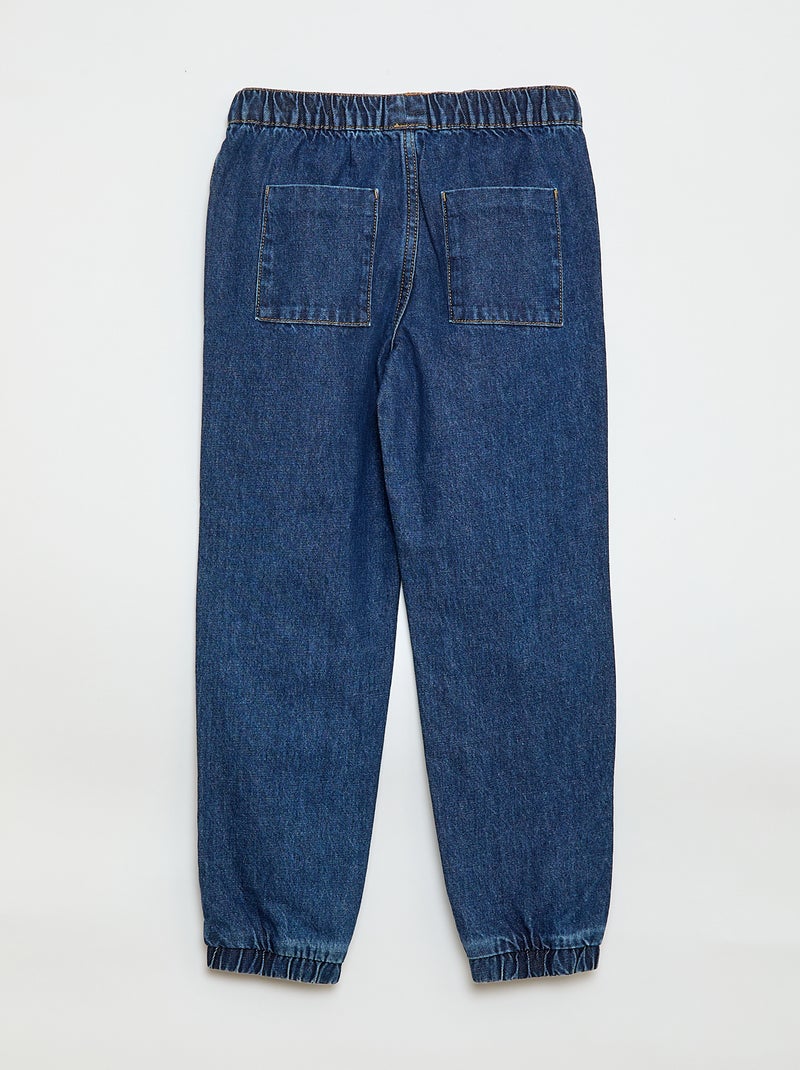 Pantalon denim coupe jogger Bleu - Kiabi