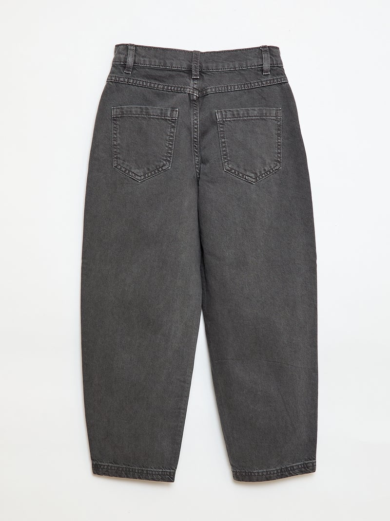 Pantalon denim coupe large balloon Gris - Kiabi