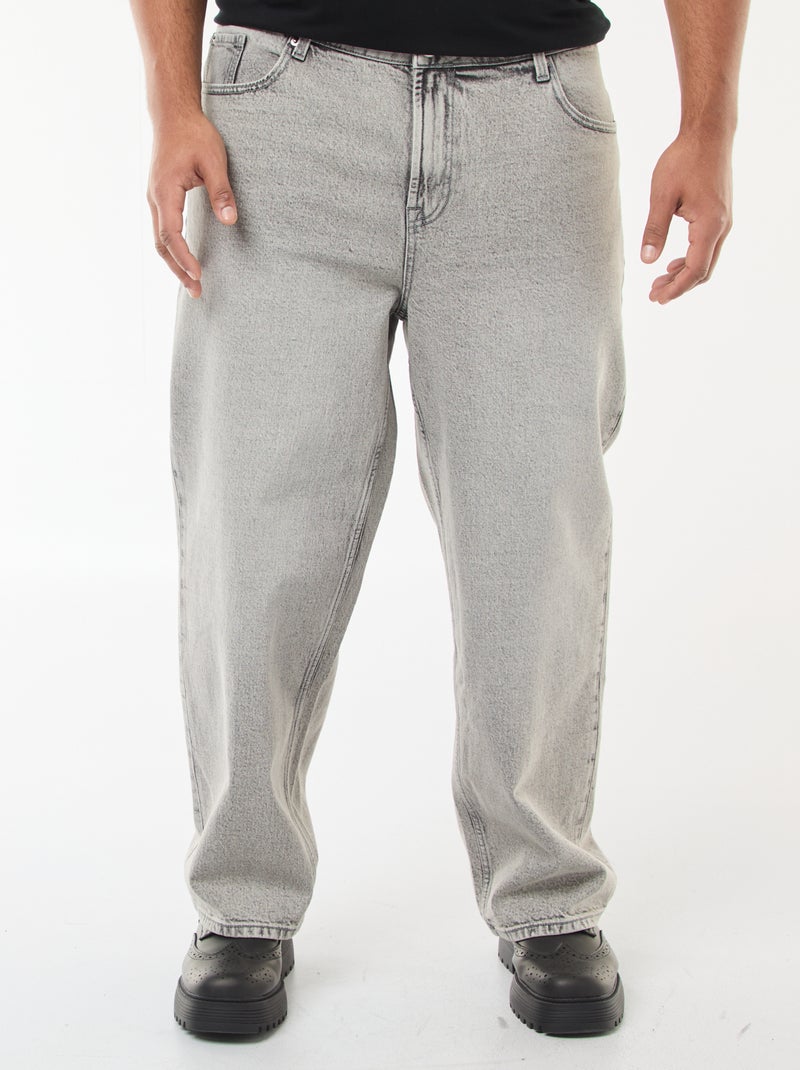 Pantalon denim coupe relaxed fit Gris - Kiabi