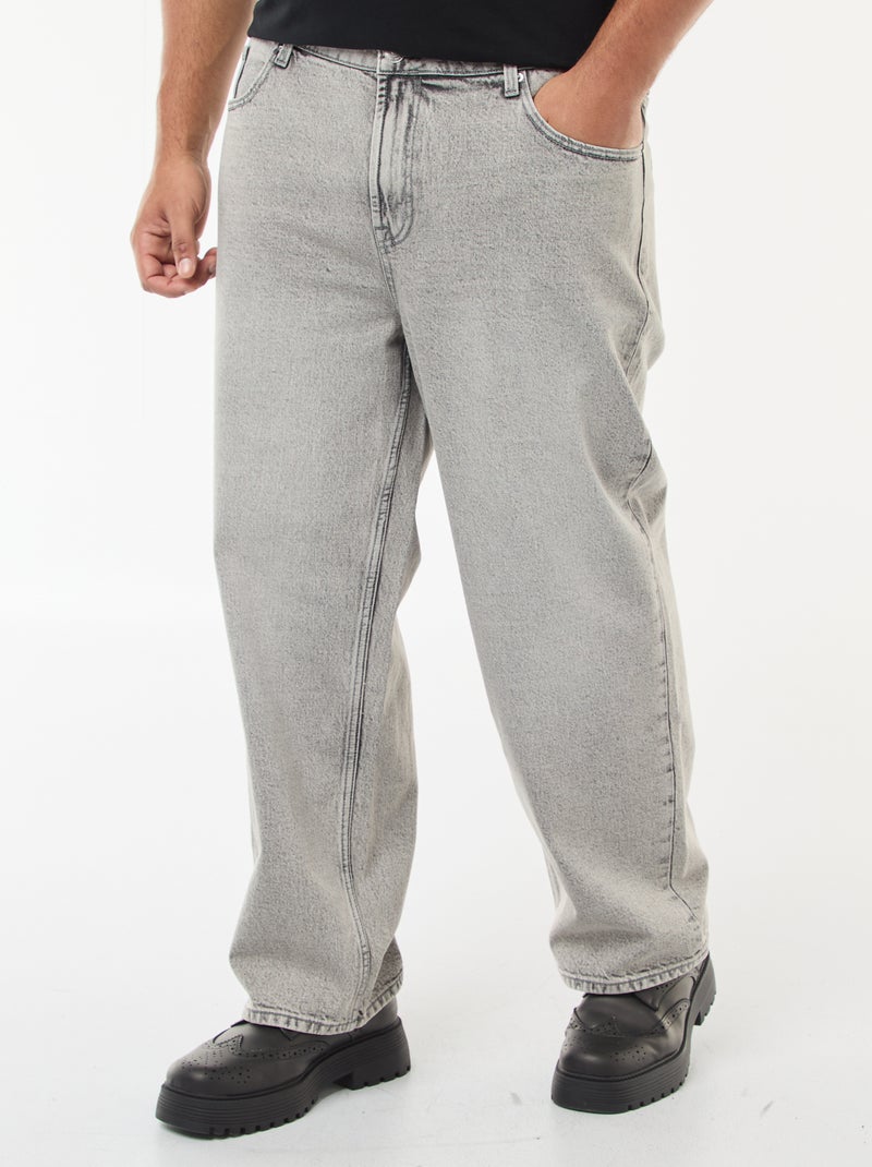Pantalon denim coupe relaxed fit Gris - Kiabi