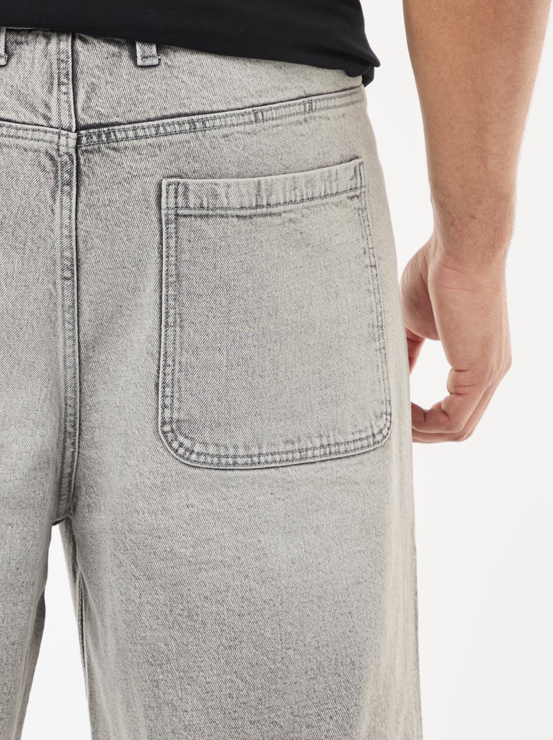 Pantalon denim coupe relaxed fit Gris - Kiabi