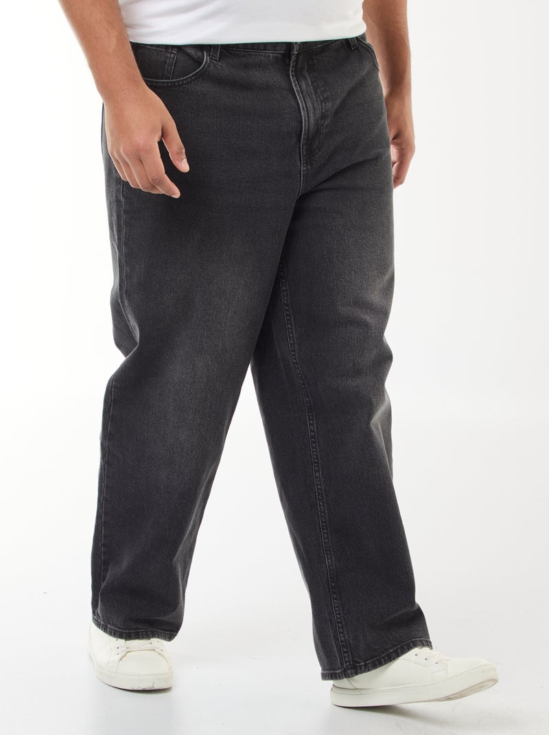 Pantalon denim coupe relaxed fit Noir - Kiabi