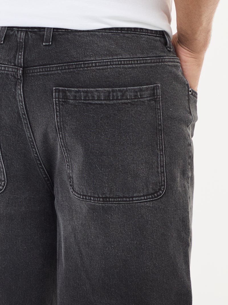 Pantalon denim coupe relaxed fit Noir - Kiabi