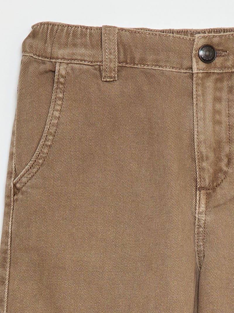 Pantalon denim / jean coupe ballon large Beige - Kiabi