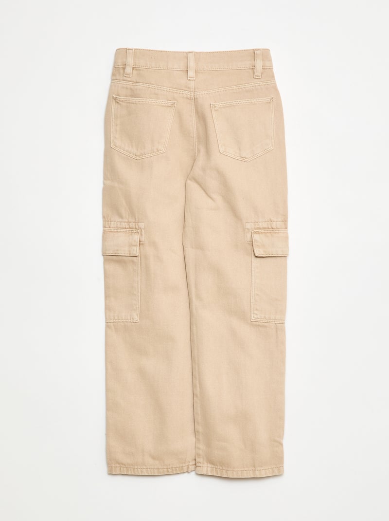 Pantalon denim multipoches Beige - Kiabi