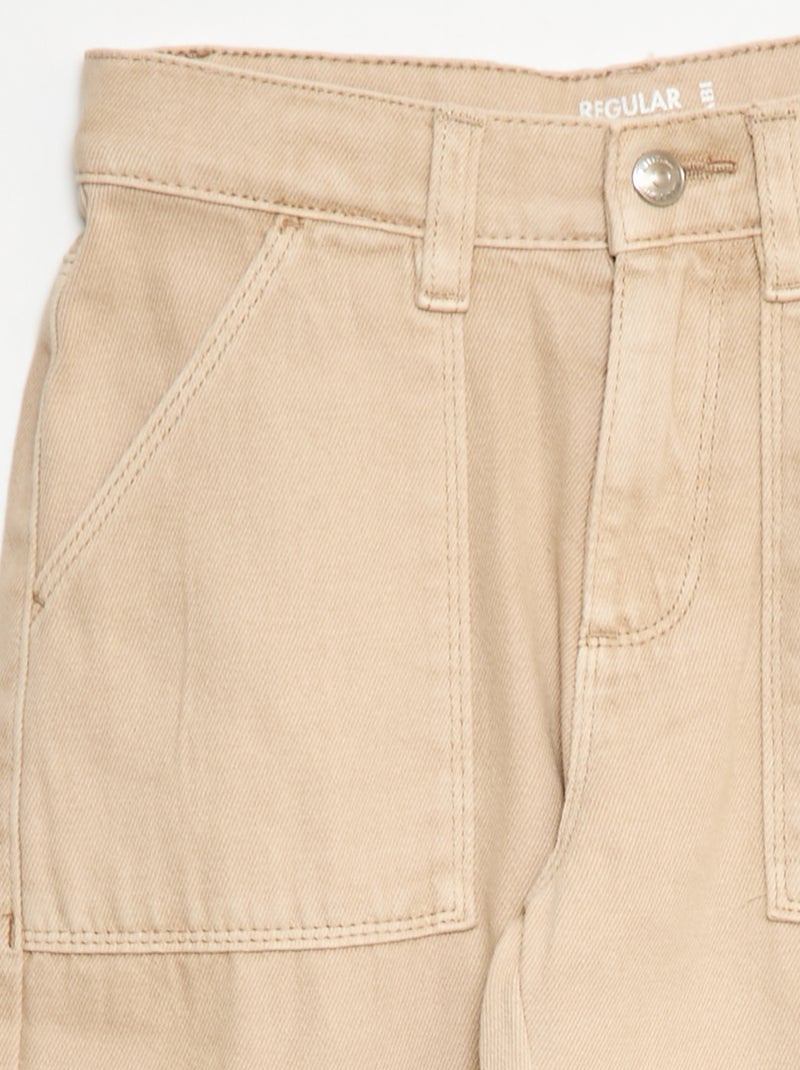 Pantalon denim multipoches Beige - Kiabi