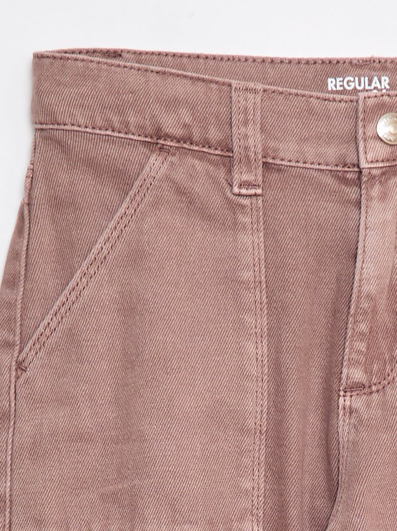 Pantalon denim multipoches Mauve - Kiabi