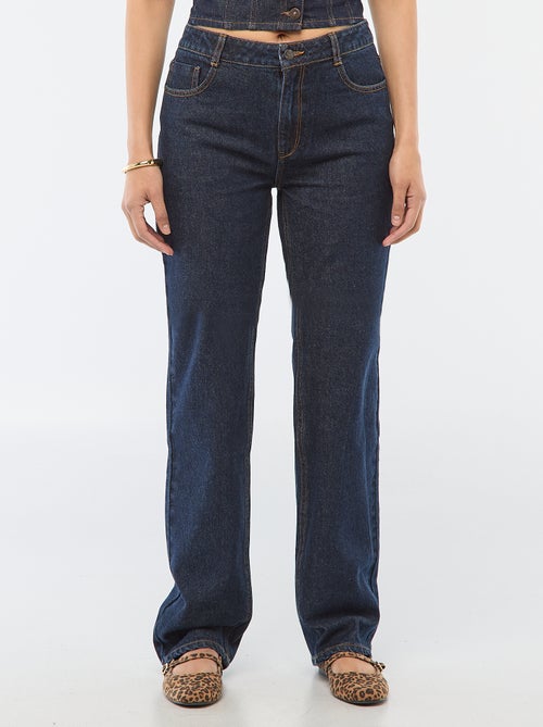 Pantalon denim regular en coton - L34 - Kiabi