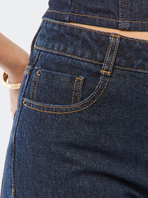 Pantalon denim regular en coton - L34 - Kiabi