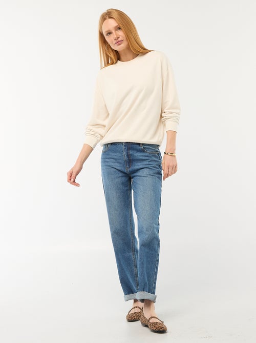 Pantalon denim regular en coton - L34 - Kiabi