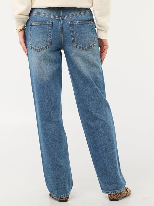 Pantalon denim regular en coton - L34 - Kiabi