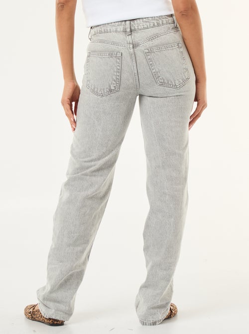 Pantalon denim regular en coton - L34 - Kiabi