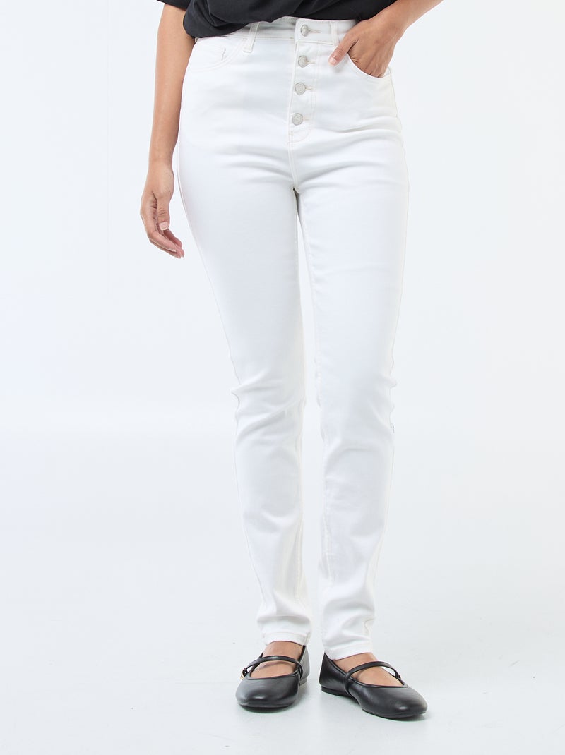 Pantalon denim stretch super skinny en coton Blanc - Kiabi