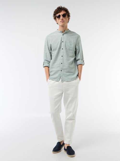 Pantalon droit à taille élastiquée - Kiabi