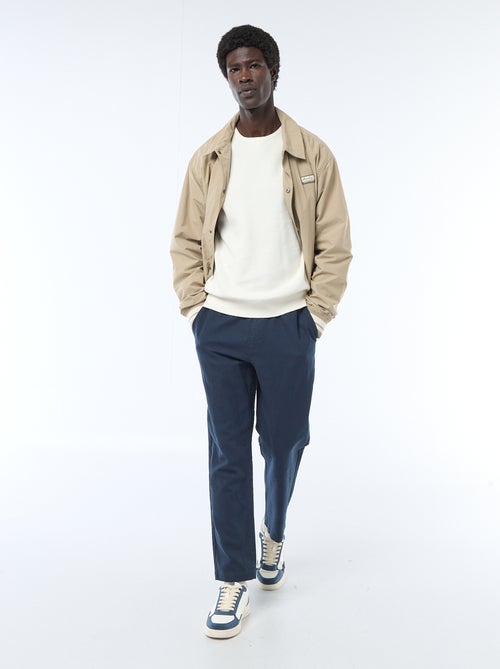 Pantalon droit à taille élastiquée - Kiabi