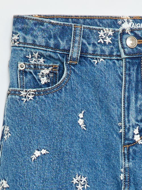 Pantalon droit en denim avec motif - Kiabi Pantalon droit en denim avec motif - Kiabi