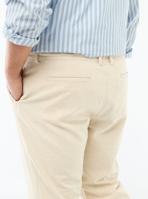 Pantalon droit en lin mélangé - Kiabi