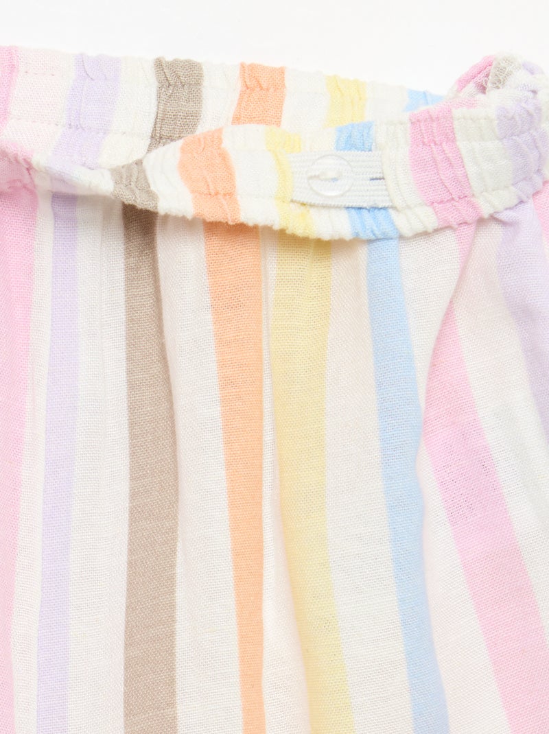 Pantalon droit en lin mélangé Blanc - Kiabi