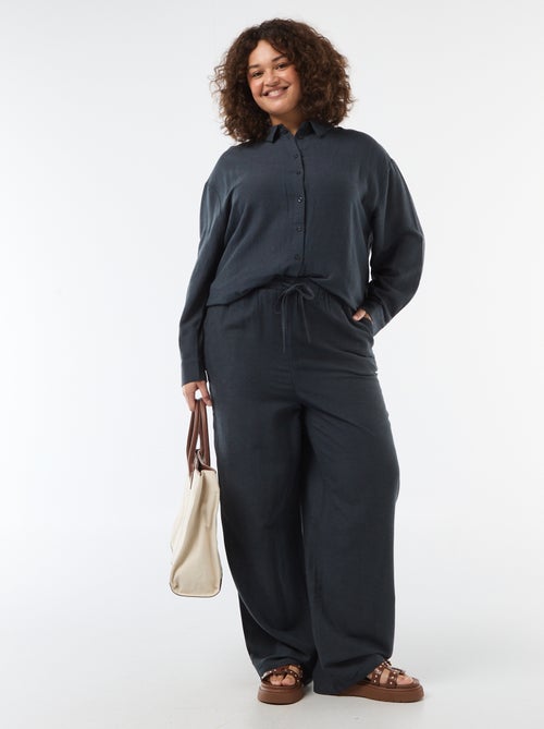 Pantalon droit en lin mélangé - Kiabi