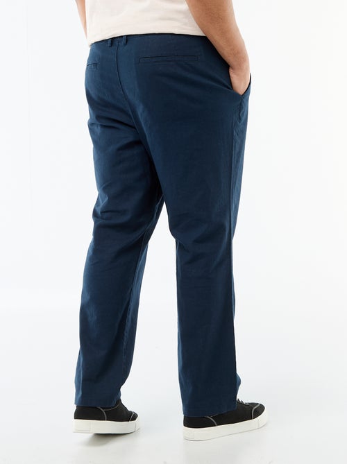 Pantalon droit en lin mélangé - Kiabi