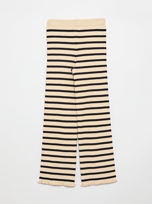 Pantalon droit en tricot uni - Kiabi