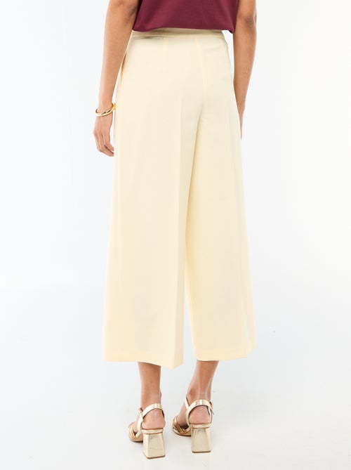 Pantalon droit femme en chaîne et trame - Kiabi