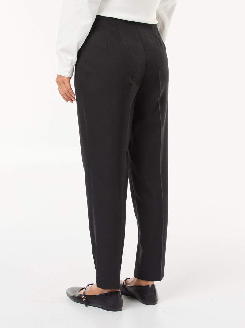Pantalon droit femme taille haute uni Noir - Kiabi