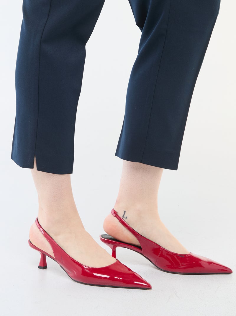 Pantalon droit taille haute Bleu - Kiabi