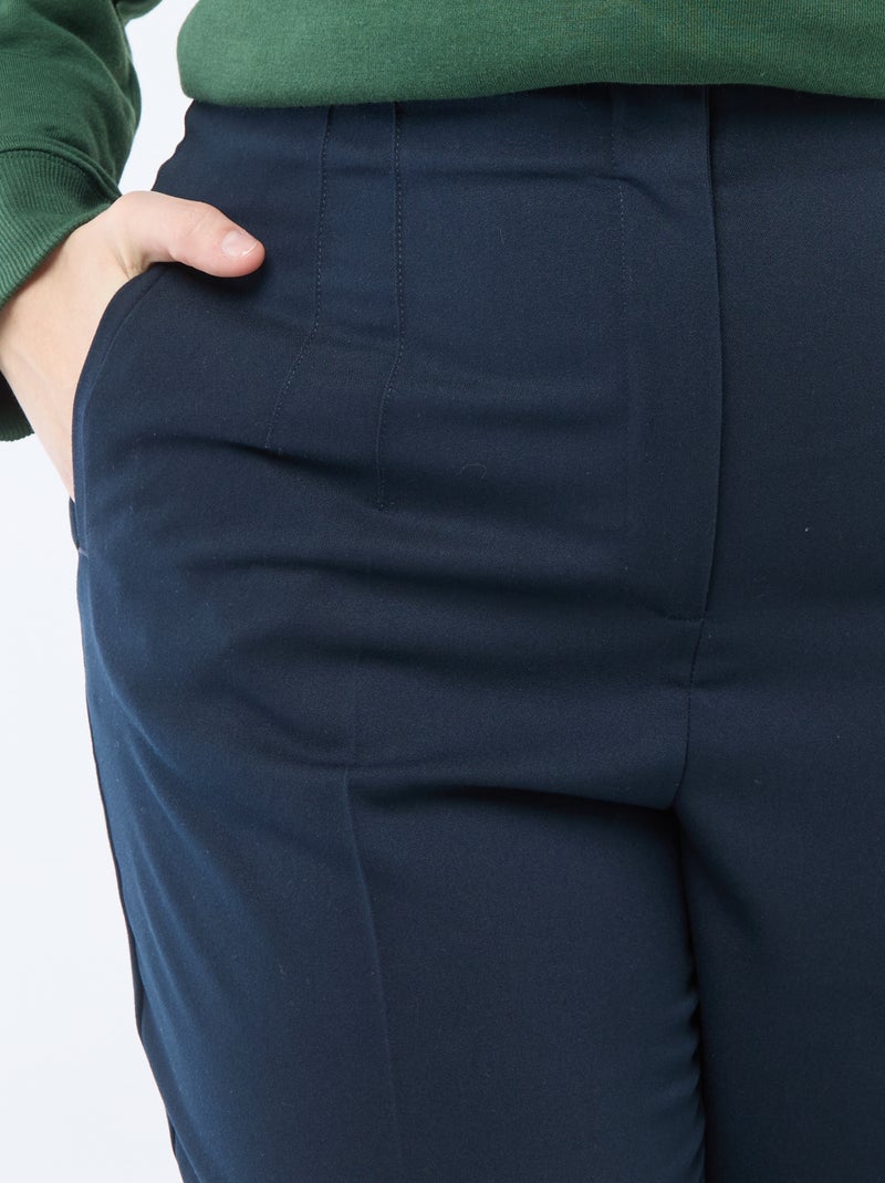 Pantalon droit taille haute Bleu - Kiabi