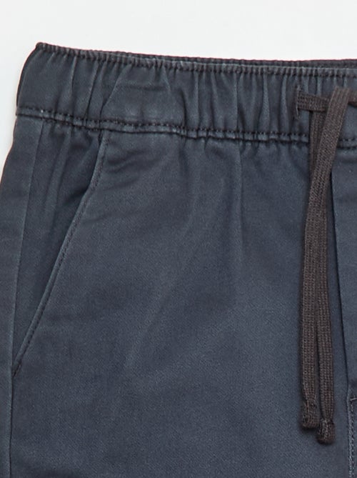 Pantalon élastiqué en coton - Kiabi
