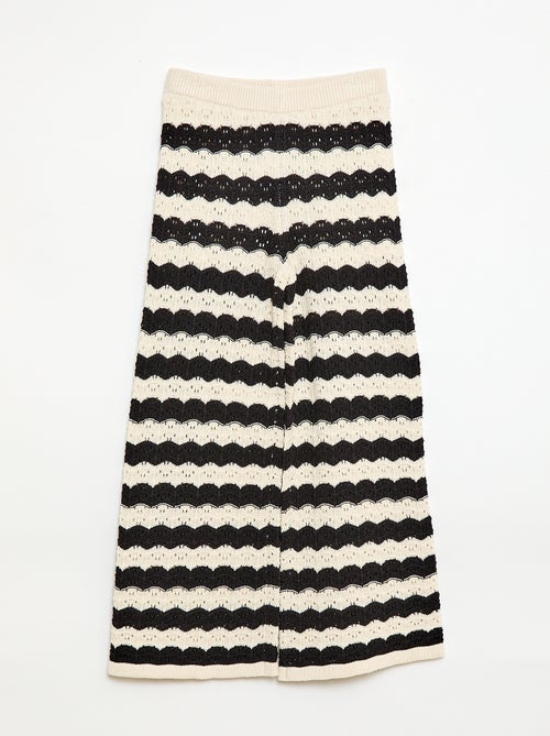 Pantalon en crochet forme flare / coupe évasée - Kiabi