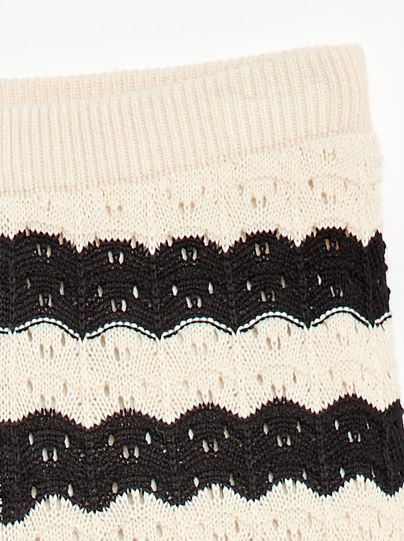 Pantalon en crochet forme flare / coupe évasée Noir - Kiabi