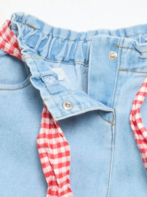 Pantalon en denim + ceinture à nouer - Kiabi