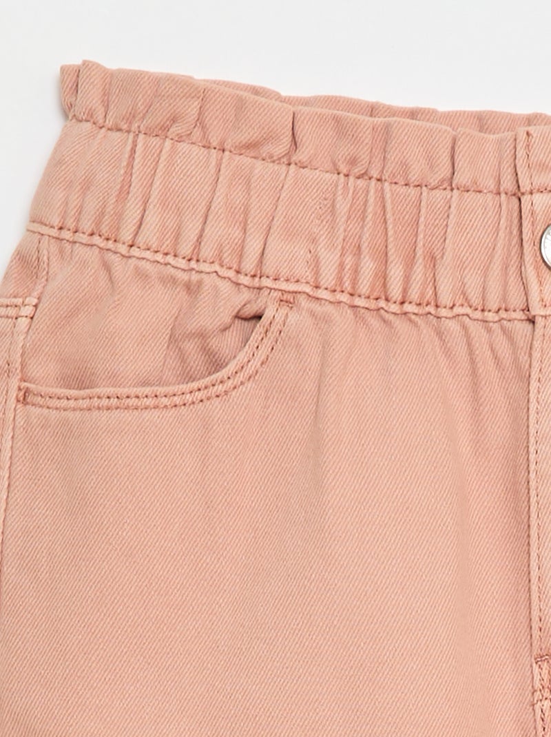 Pantalon en denim coupe mom à motif Rose - Kiabi