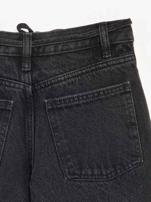 Pantalon en denim fit barrel avec ceinture - Kiabi