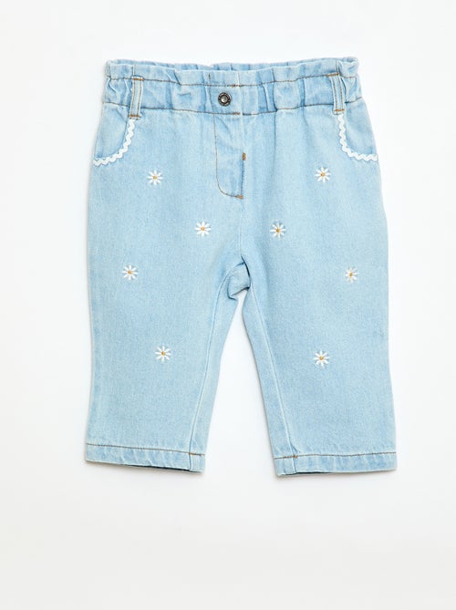 Pantalon en denim forme paperbag - Kiabi Pantalon en denim forme paperbag - Kiabi