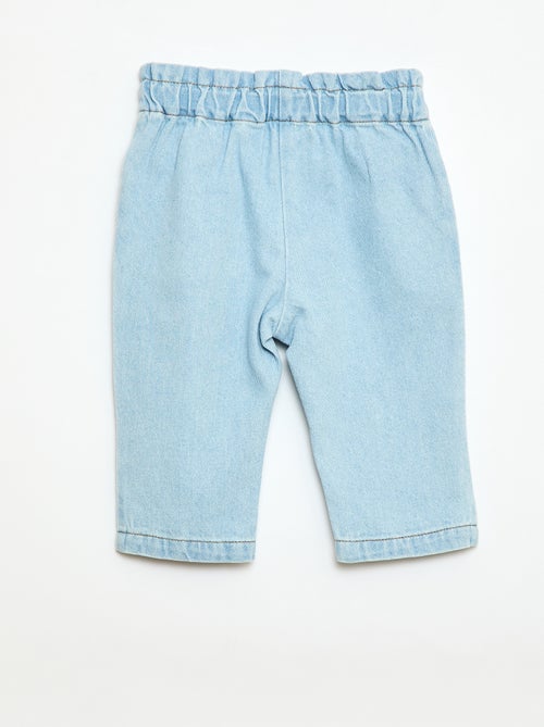 Pantalon en denim forme paperbag - Kiabi Pantalon en denim forme paperbag - Kiabi